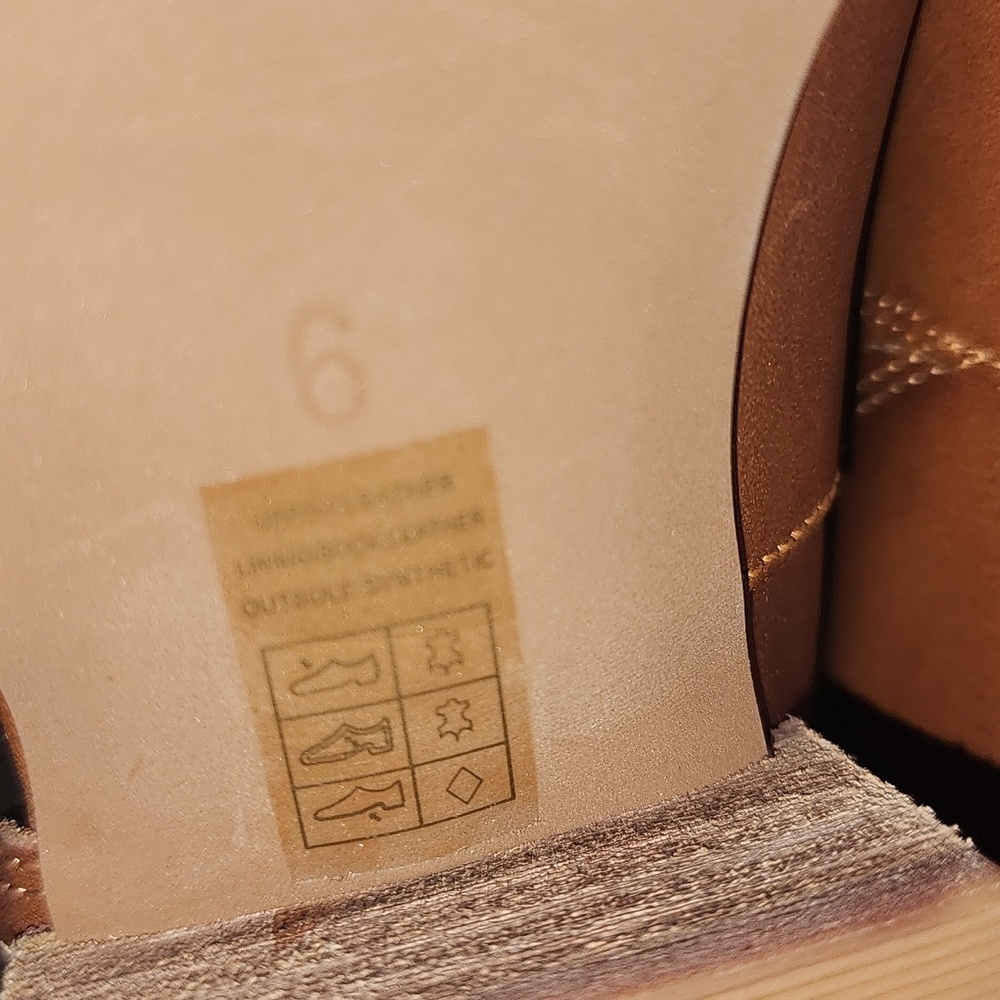 New Madewell "The Lucie" Genuine Leather Caramel Brown Flat Bootie - Picture 7 of 8